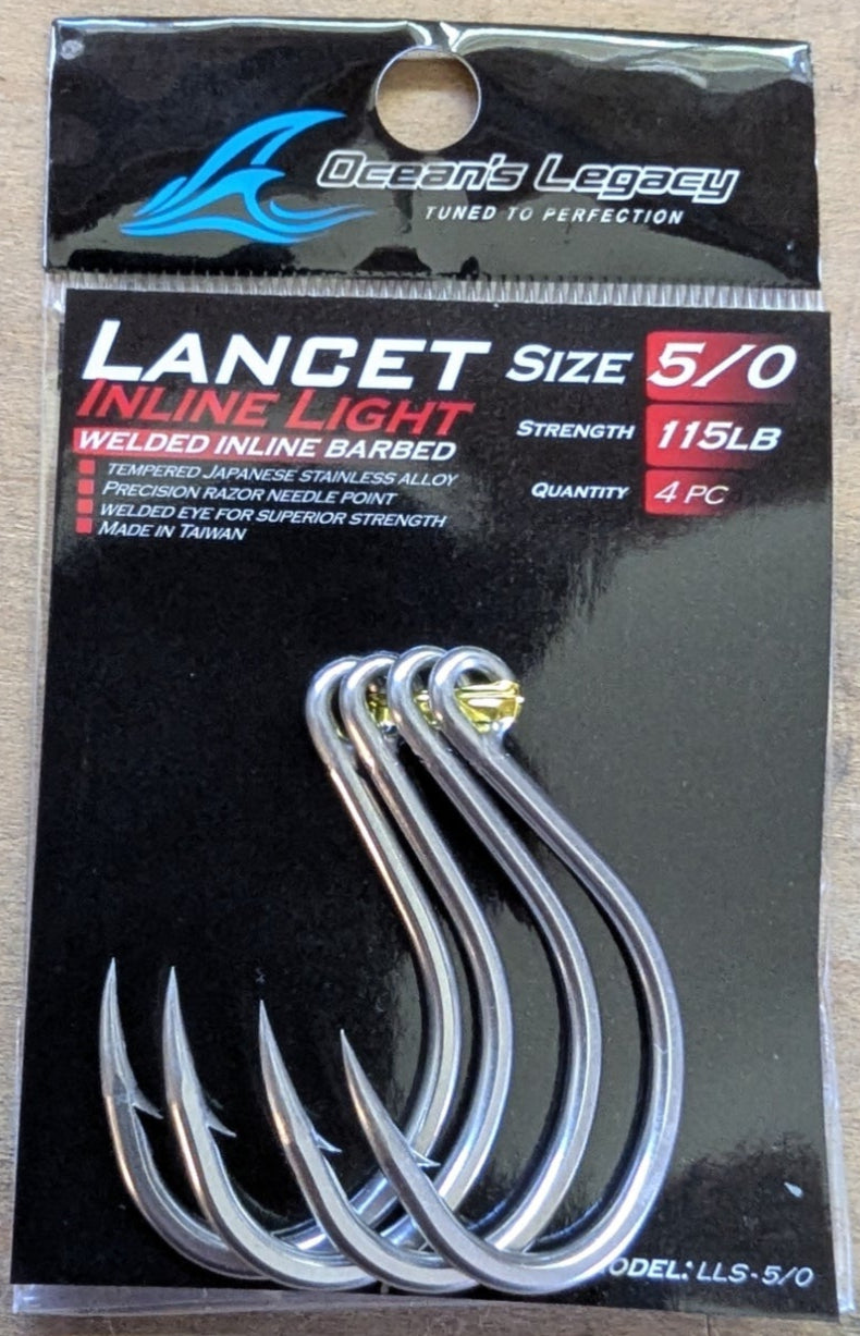 Ocean's Legacy Lancet Inline Light Hooks 4/0